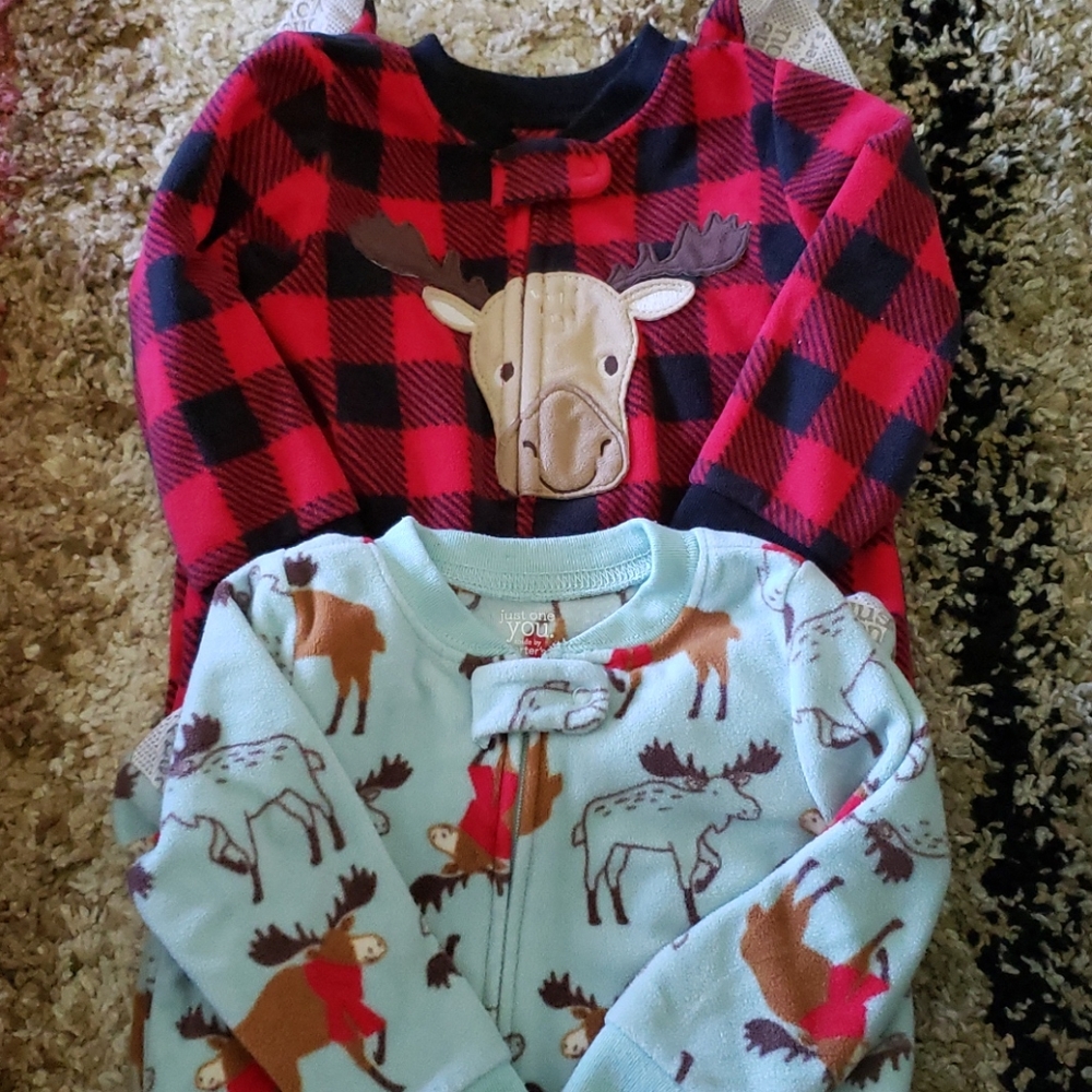 Carters fleece footie pjs